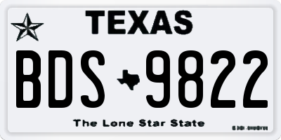 TX license plate BDS9822