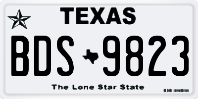TX license plate BDS9823