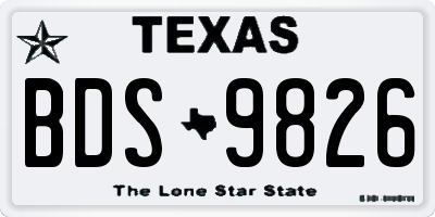 TX license plate BDS9826