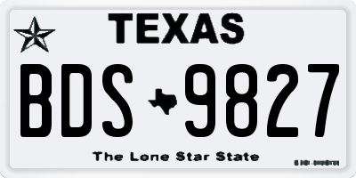 TX license plate BDS9827