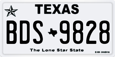 TX license plate BDS9828