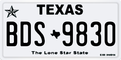 TX license plate BDS9830