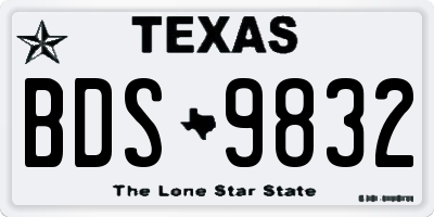 TX license plate BDS9832