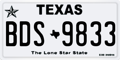 TX license plate BDS9833