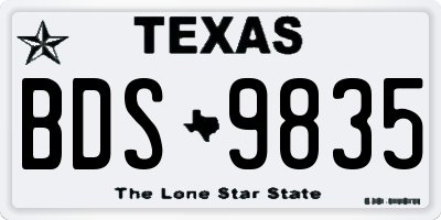 TX license plate BDS9835