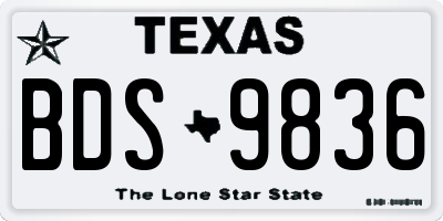 TX license plate BDS9836