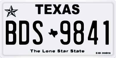TX license plate BDS9841