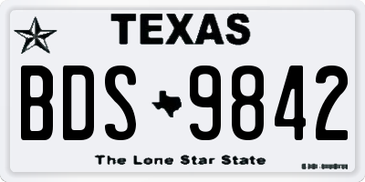 TX license plate BDS9842