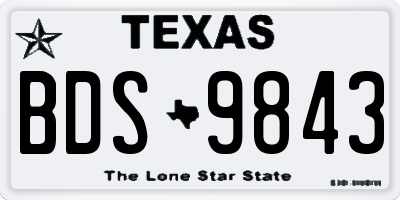 TX license plate BDS9843