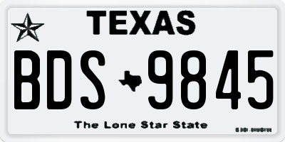 TX license plate BDS9845