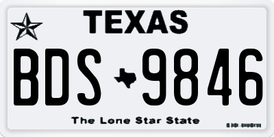 TX license plate BDS9846