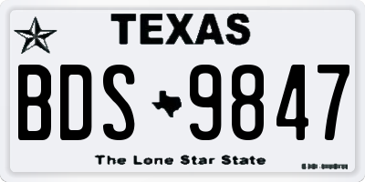 TX license plate BDS9847