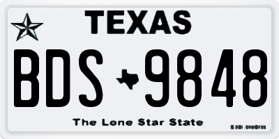 TX license plate BDS9848