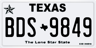TX license plate BDS9849