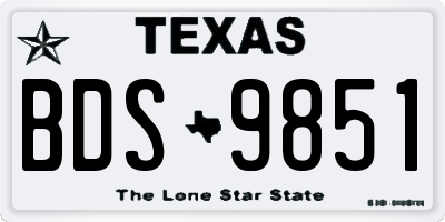 TX license plate BDS9851