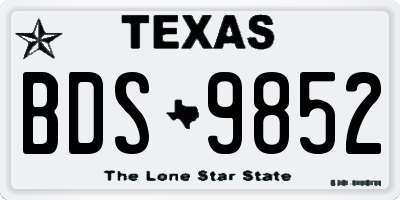 TX license plate BDS9852
