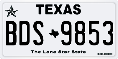 TX license plate BDS9853