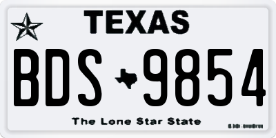 TX license plate BDS9854