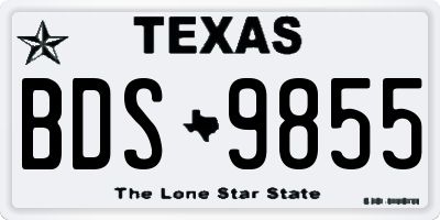 TX license plate BDS9855