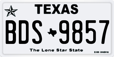 TX license plate BDS9857
