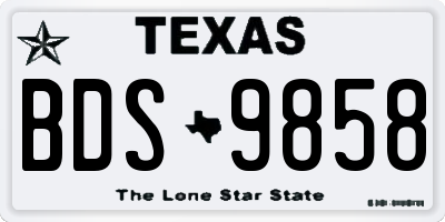 TX license plate BDS9858