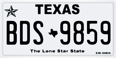 TX license plate BDS9859