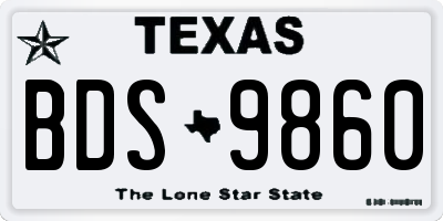 TX license plate BDS9860