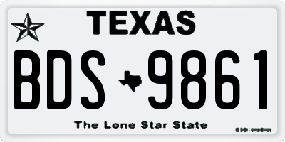 TX license plate BDS9861