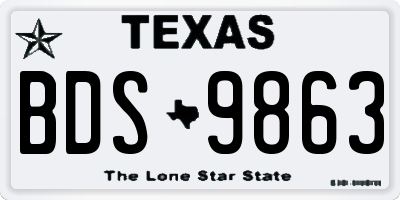 TX license plate BDS9863