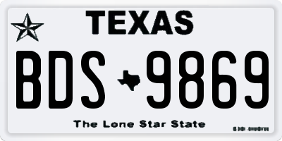 TX license plate BDS9869