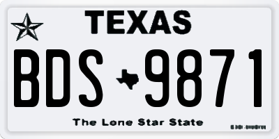TX license plate BDS9871
