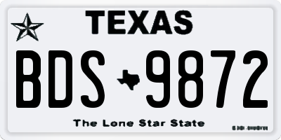 TX license plate BDS9872