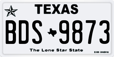 TX license plate BDS9873
