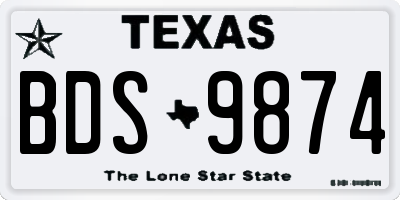 TX license plate BDS9874