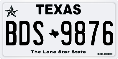 TX license plate BDS9876