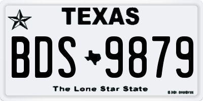 TX license plate BDS9879