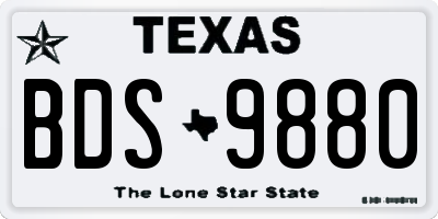 TX license plate BDS9880