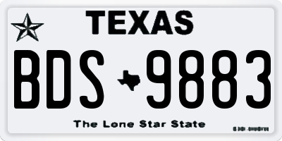 TX license plate BDS9883