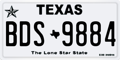 TX license plate BDS9884