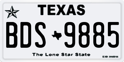 TX license plate BDS9885