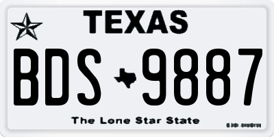 TX license plate BDS9887