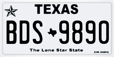 TX license plate BDS9890