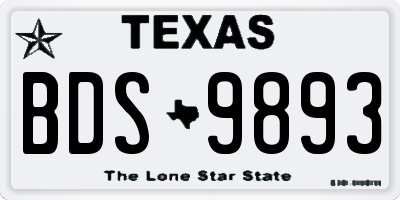 TX license plate BDS9893