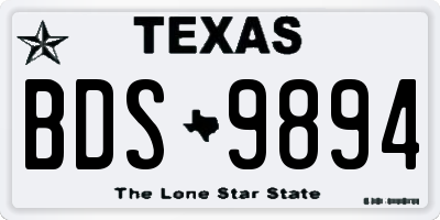 TX license plate BDS9894