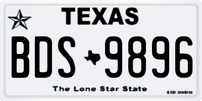 TX license plate BDS9896