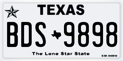 TX license plate BDS9898