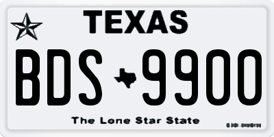 TX license plate BDS9900