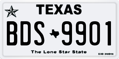 TX license plate BDS9901