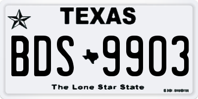TX license plate BDS9903