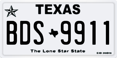 TX license plate BDS9911